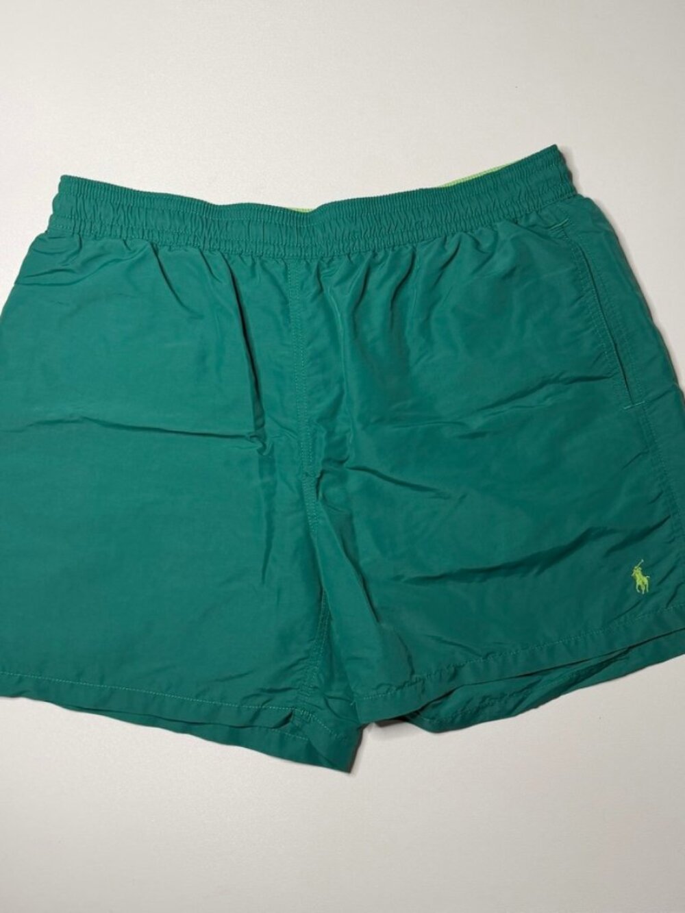 VINTAGE Polo Ralph Lauren Lined Swim Trunks Men XL Green Summer